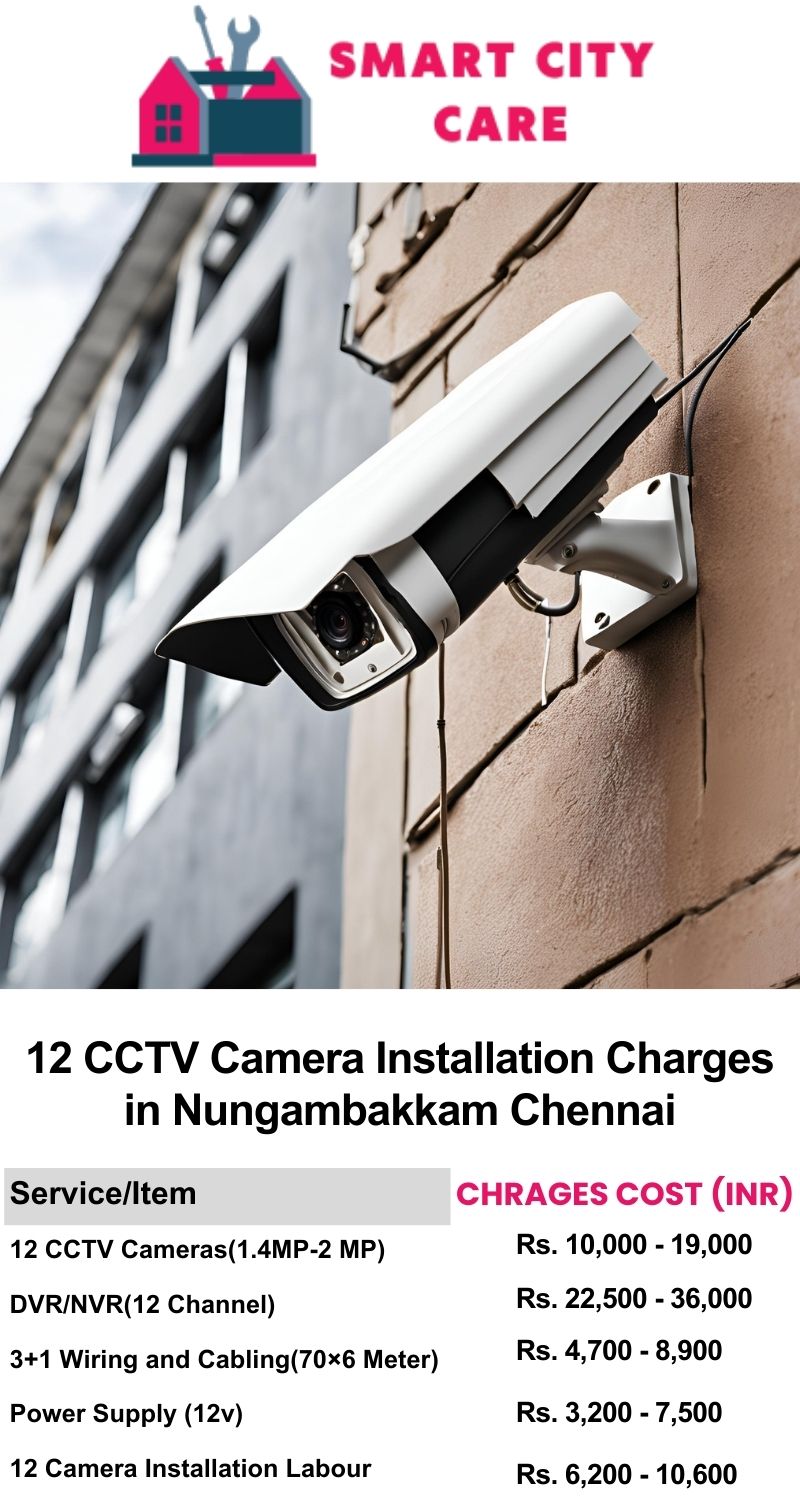 12 CCTV camera installation cost list in  Chennai, Nungambakkam