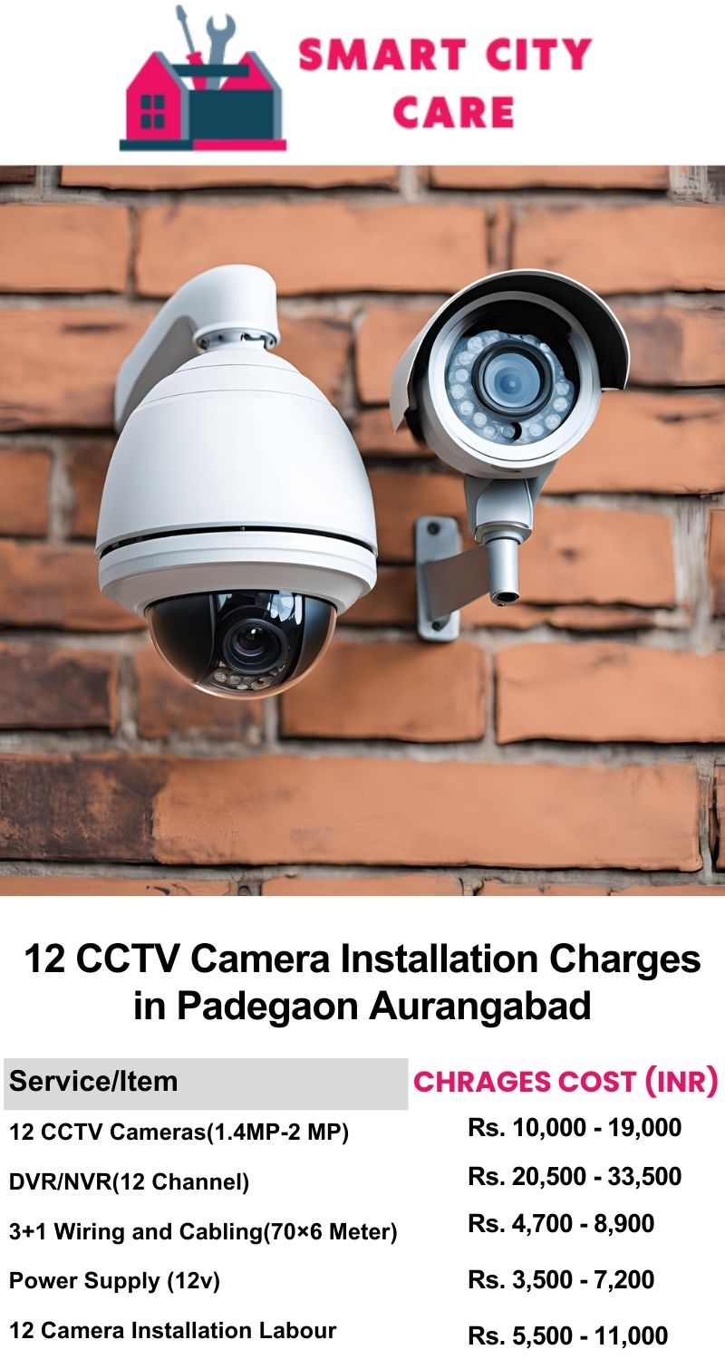 12 CCTV camera installation cost list in  Aurangabad, Padegaon