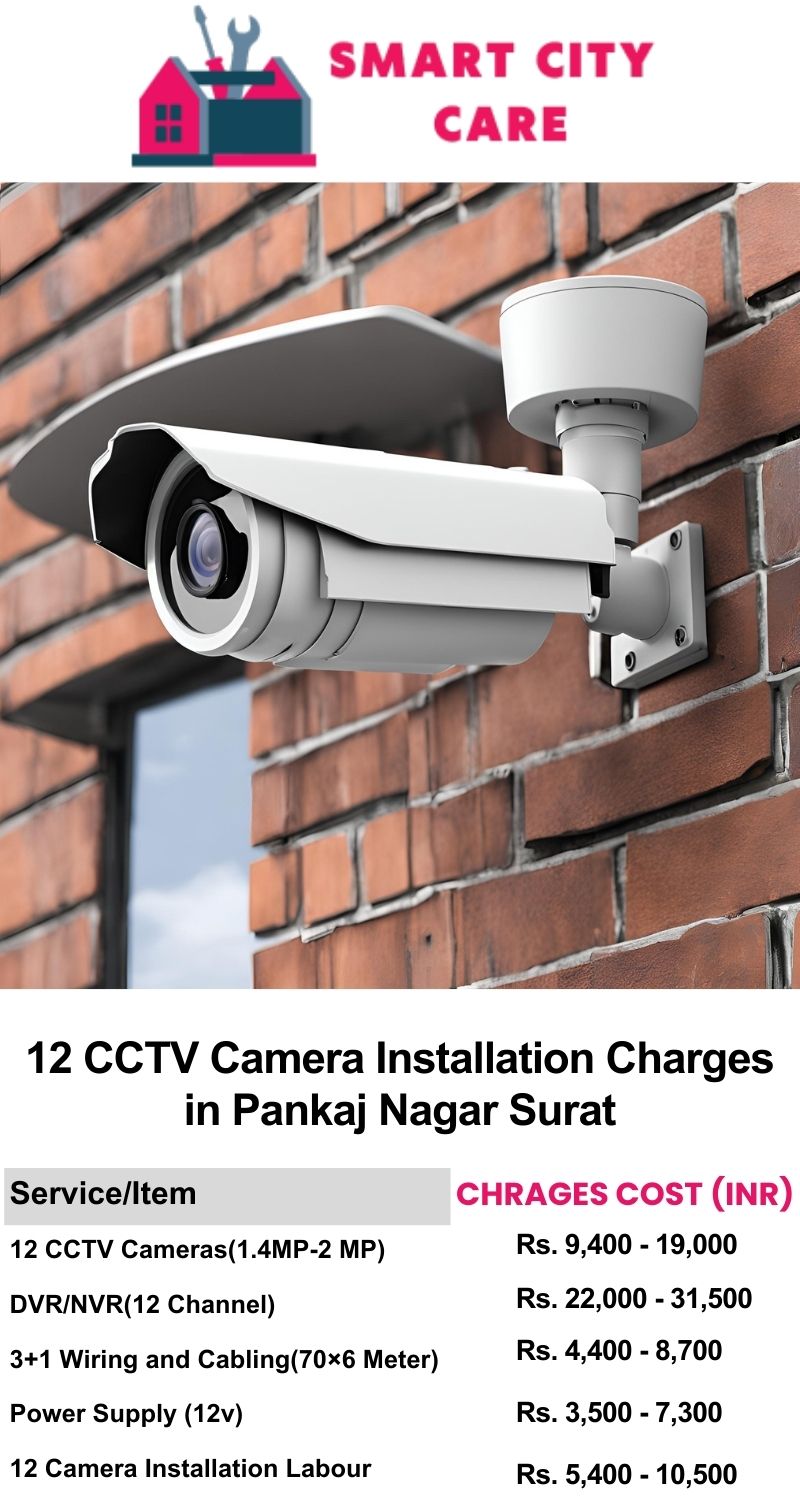12 CCTV camera installation cost in Pankaj Nagar