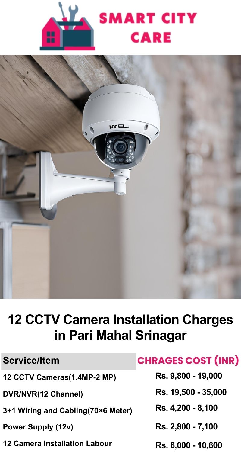 12 CCTV camera installation cost list in  Srinagar, Pari Mahal