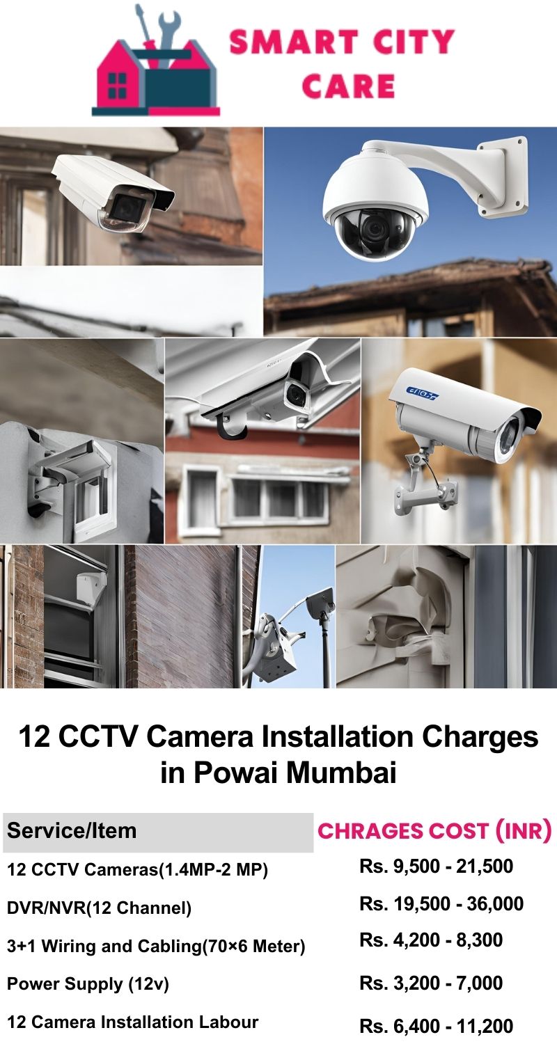 12 CCTV camera installation cost list in  Mumbai, Powai