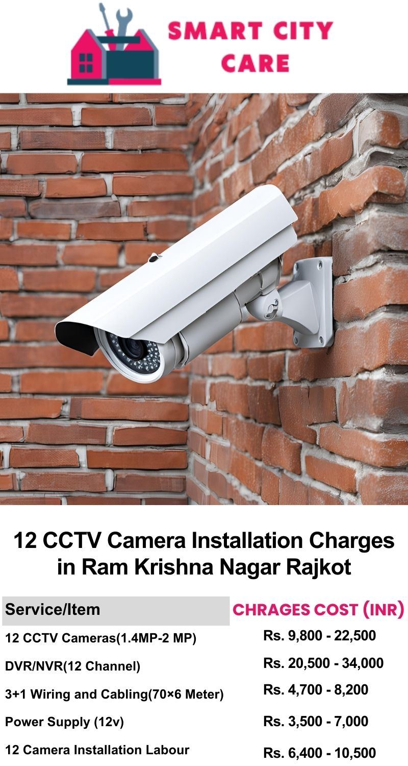 12 CCTV camera installation cost list in  Rajkot, Ram Krishna Nagar