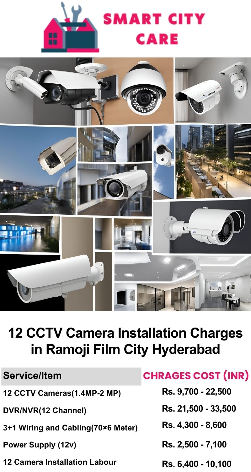 12 CCTV camera installation cost list in  Hyderabad, Ramoji Film City