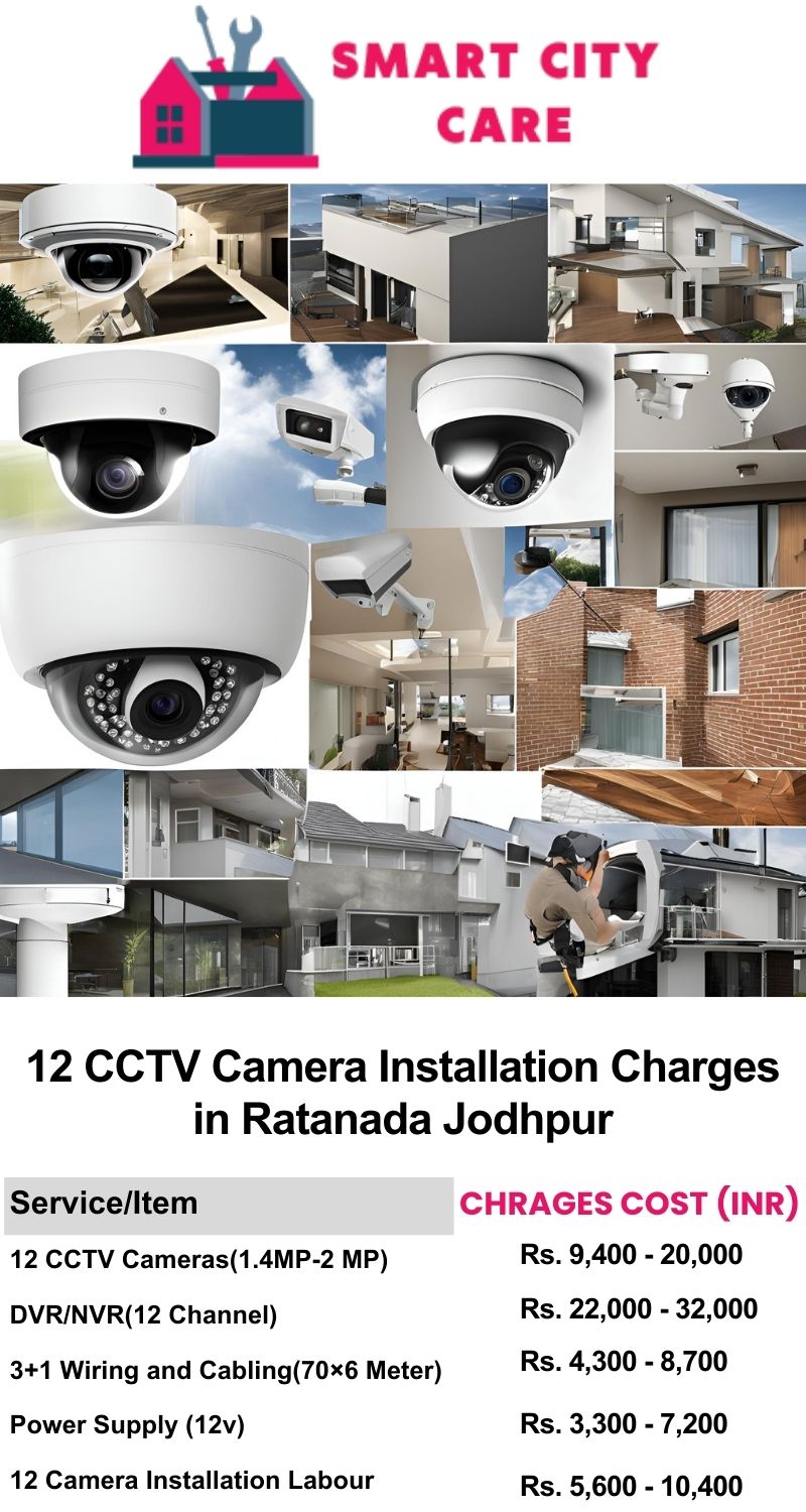 12 CCTV camera installation cost list in  Jodhpur, Ratanada