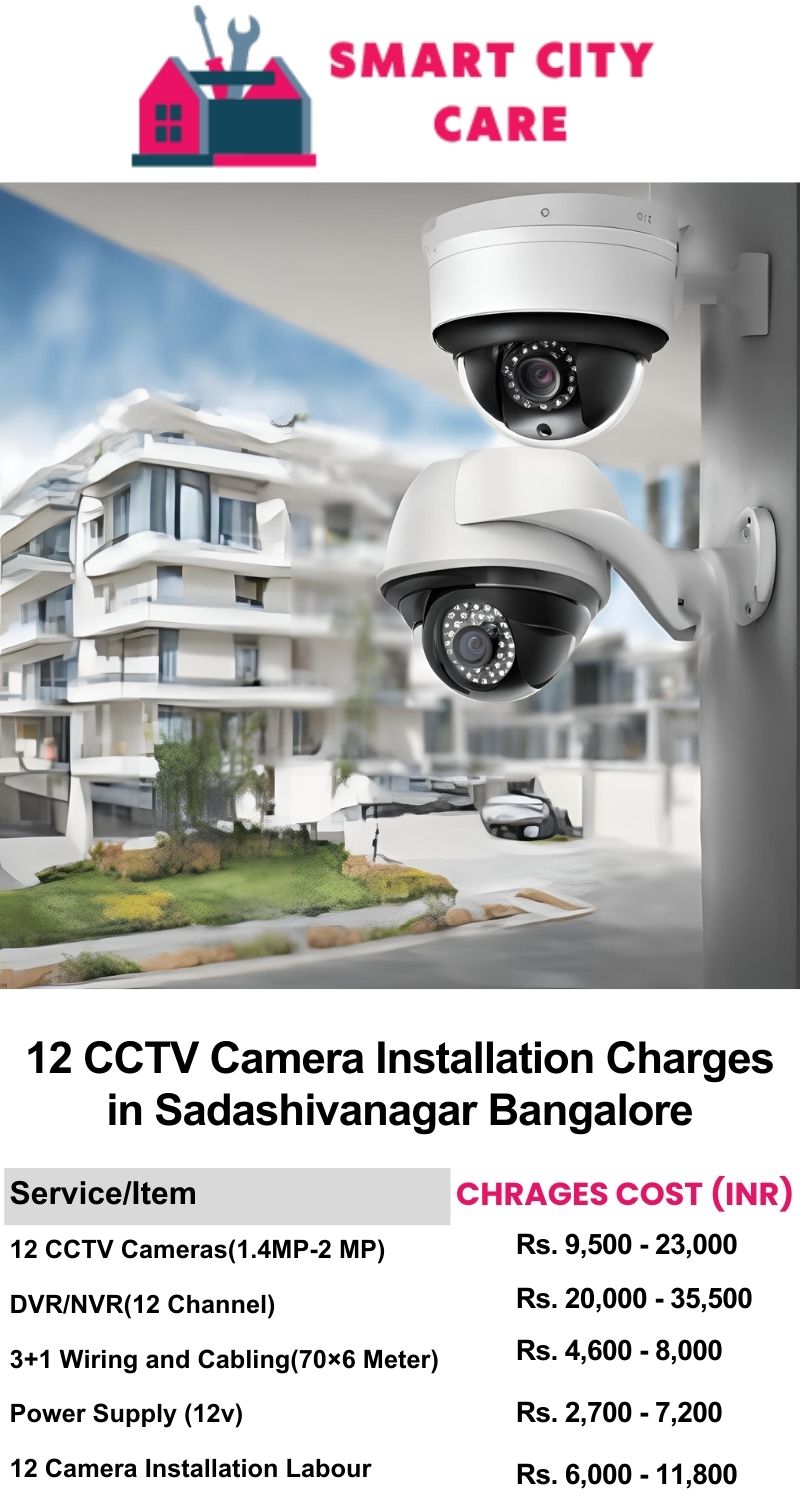 12 CCTV camera installation cost list in  Bangalore, Sadashivanagar