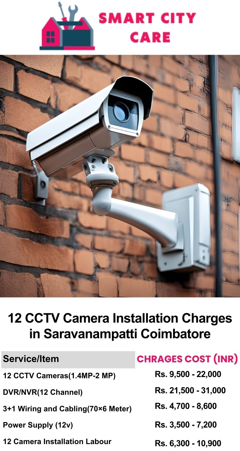 12 CCTV camera installation cost list in  Coimbatore, Saravanampatti