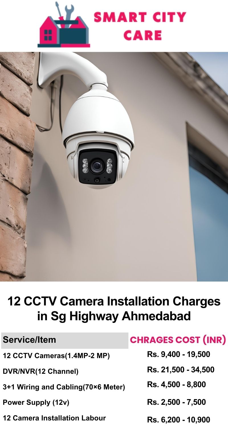 12 CCTV camera installation cost list in  Ahmedabad, SG Highway