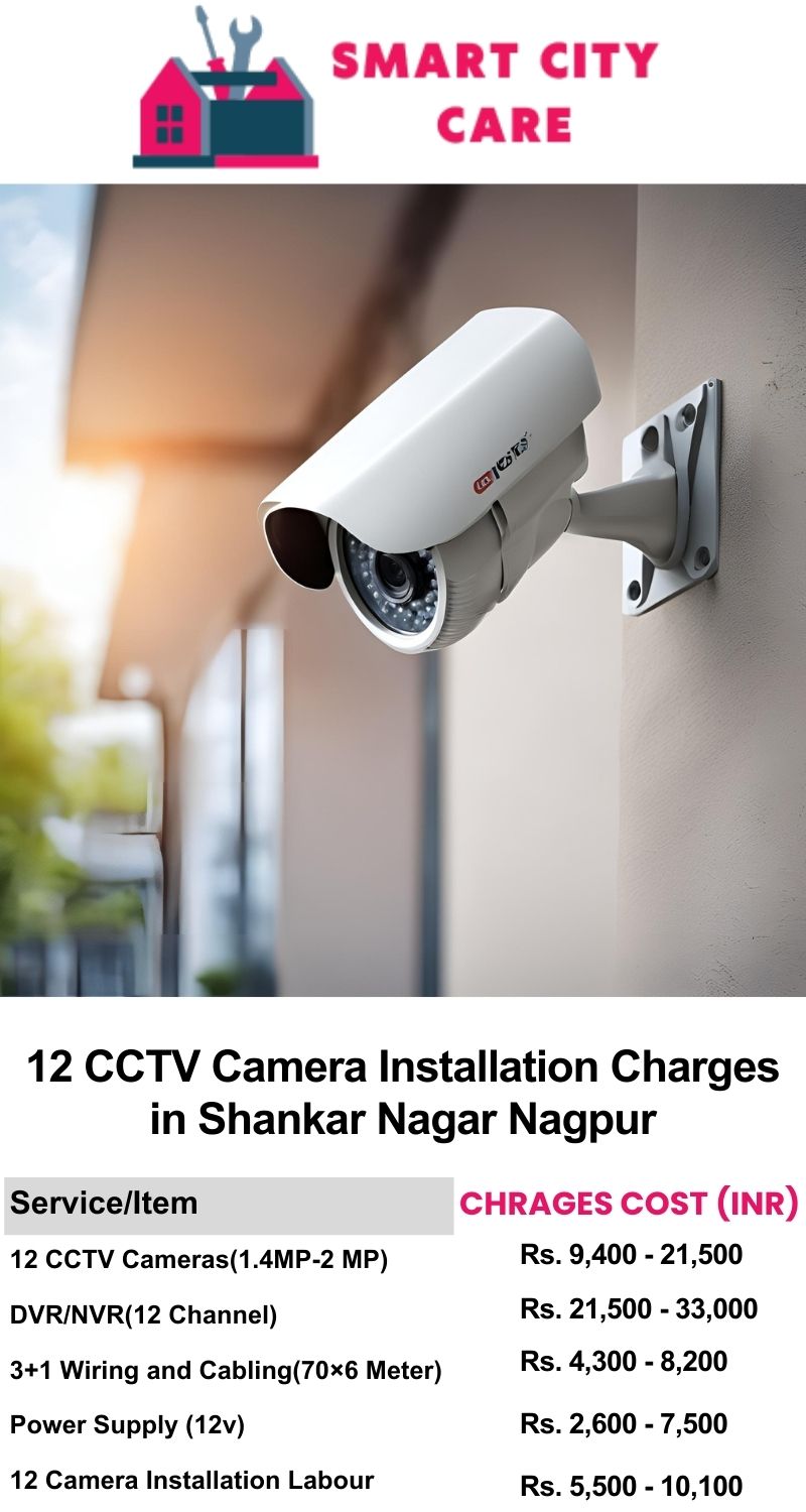 12 CCTV camera installation cost list in  Nagpur, Shankar Nagar