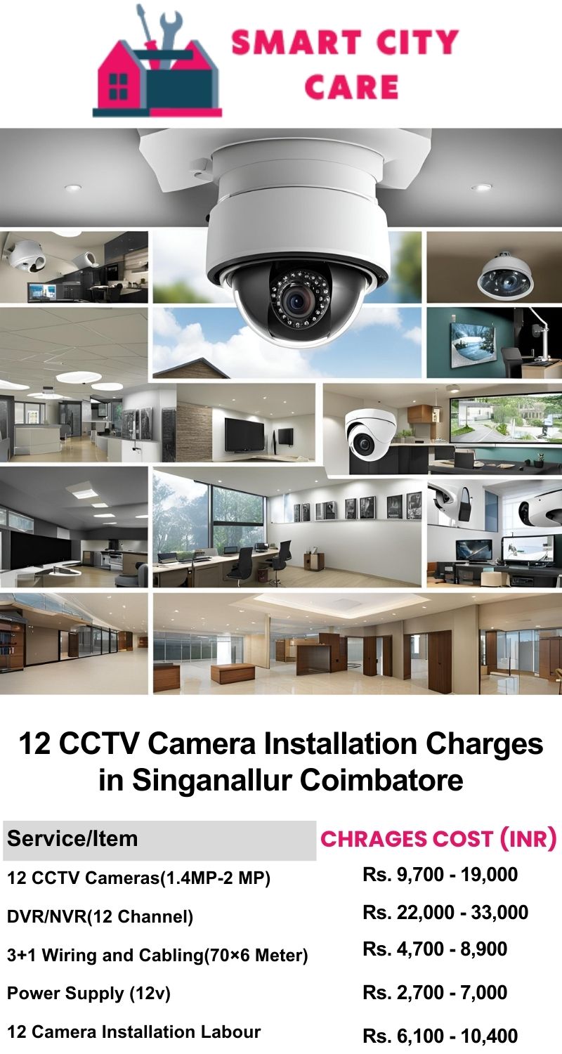 12 CCTV camera installation cost list in  Coimbatore, Singanallur