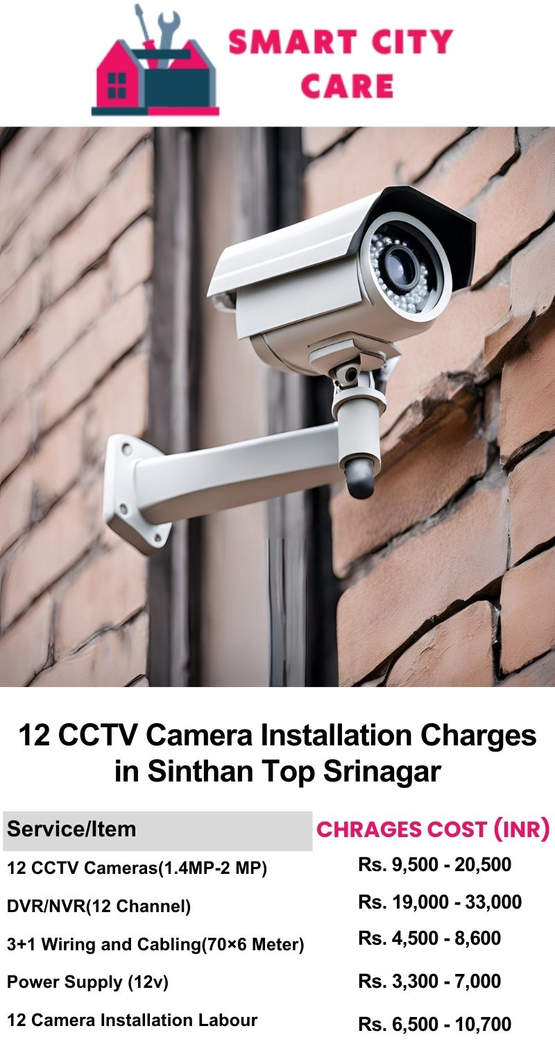 12 CCTV camera installation cost list in  Srinagar, Sinthan Top