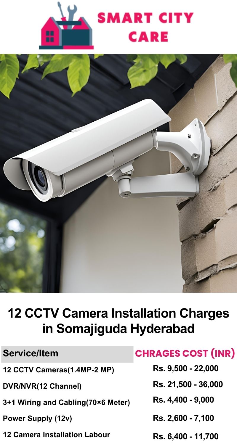 12 CCTV camera installation cost list in  Hyderabad, Somajiguda