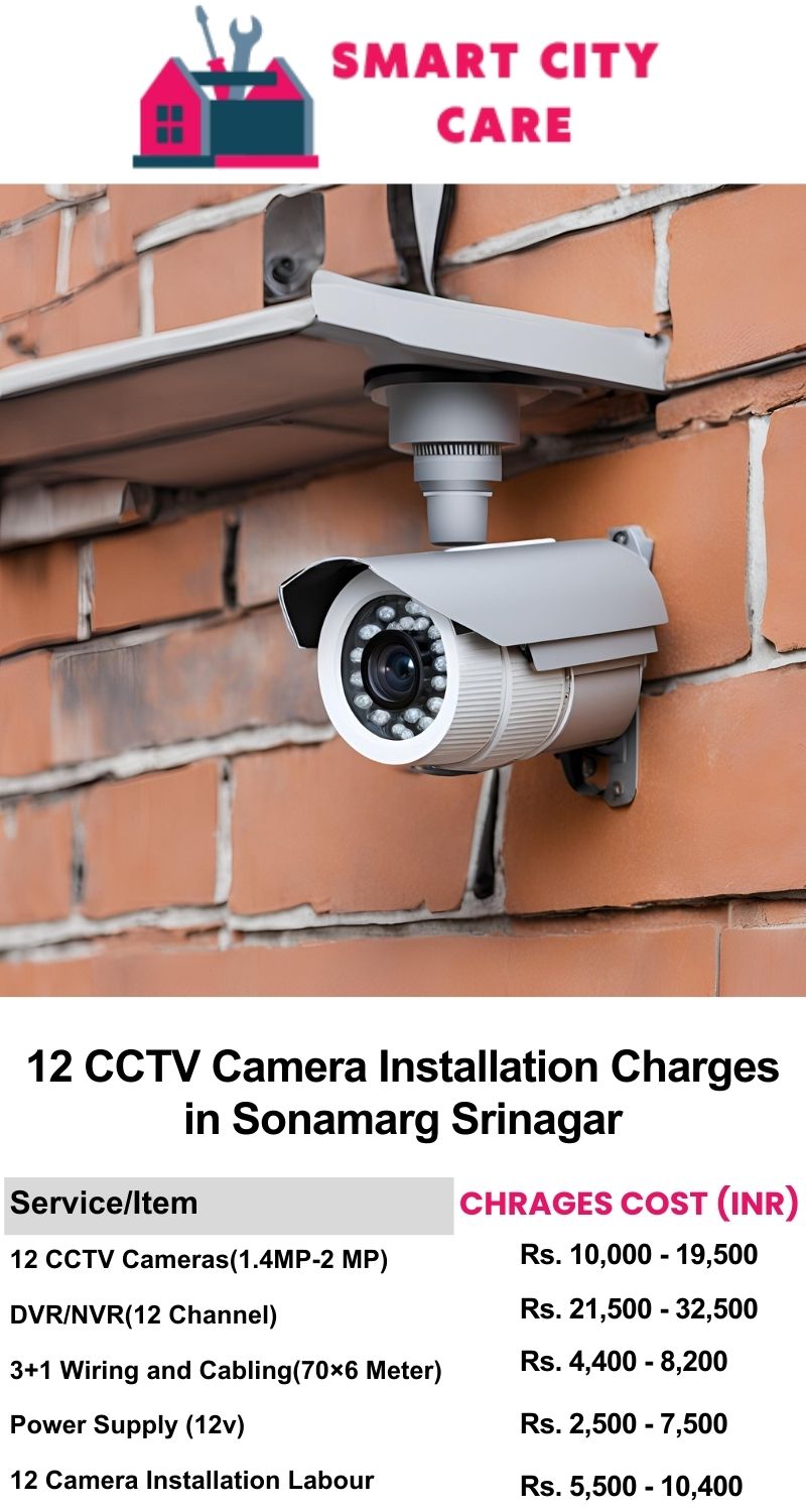 12 CCTV camera installation cost list in  Srinagar, Sonamarg