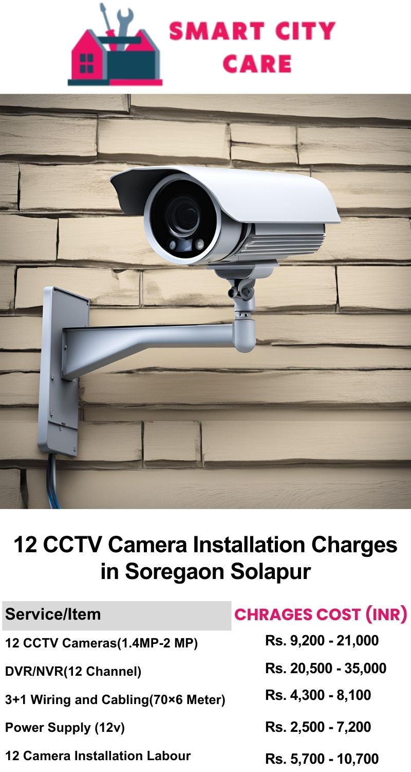 12 CCTV camera installation cost list in  Solapur, Soregaon