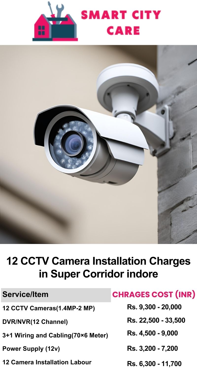 12 CCTV camera installation cost list in  Indore, Super Corridor