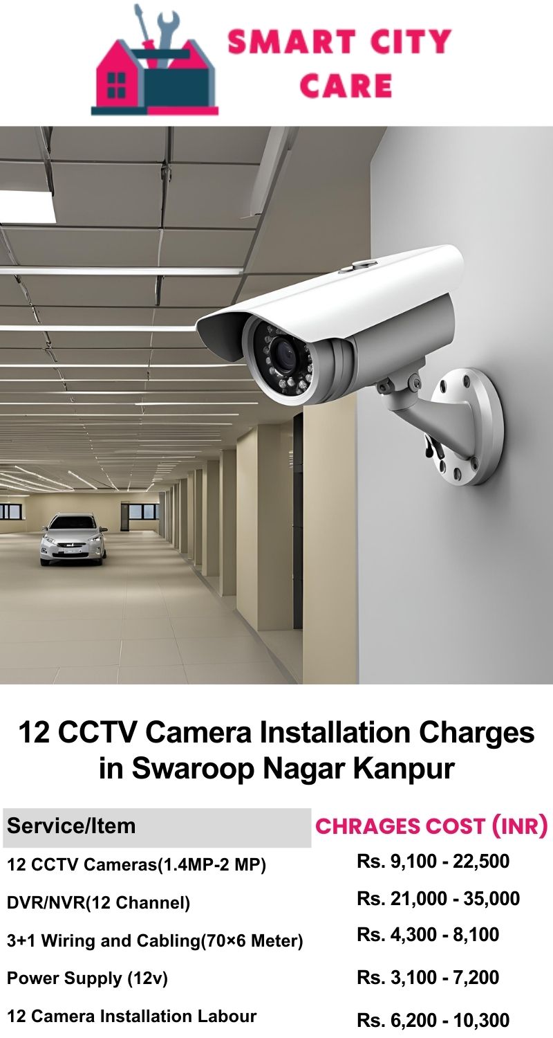 12 CCTV camera installation cost list in  Kanpur, Swaroop Nagar