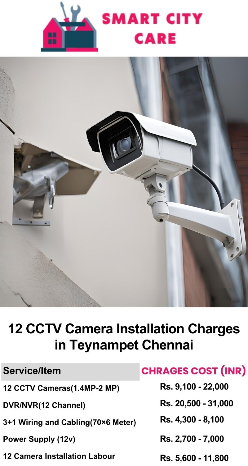 12 CCTV camera installation cost list in  Chennai, Teynampet