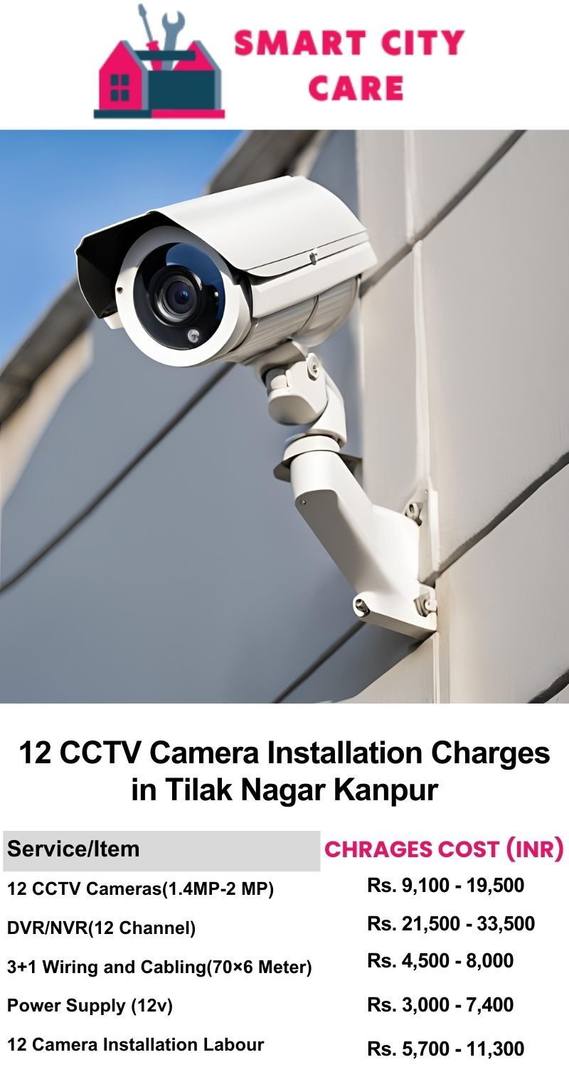 12 CCTV camera installation cost list in  Kanpur, Tilak Nagar