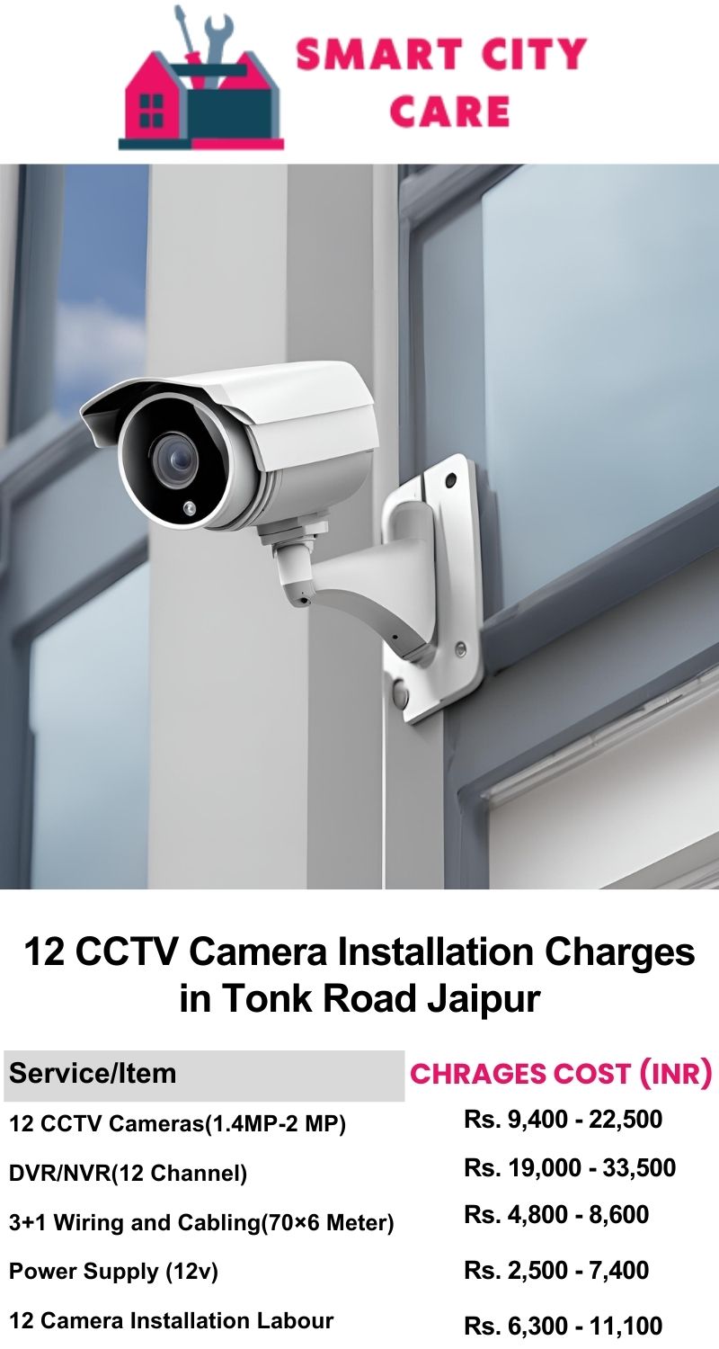 12 CCTV camera installation cost list in  Jaipur, Tonk Road