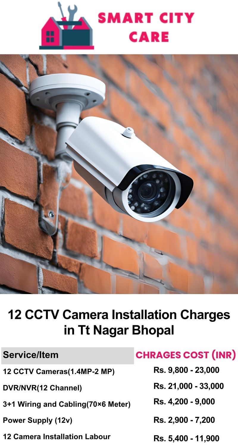 12 CCTV camera installation cost list in  Bhopal, TT Nagar