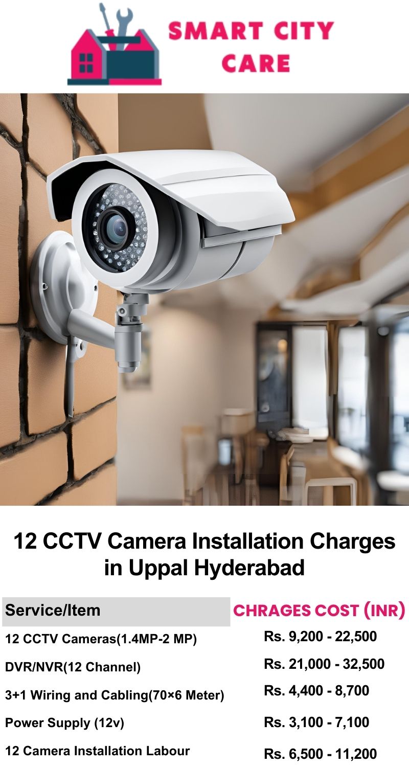 12 CCTV camera installation cost list in  Hyderabad, Uppal