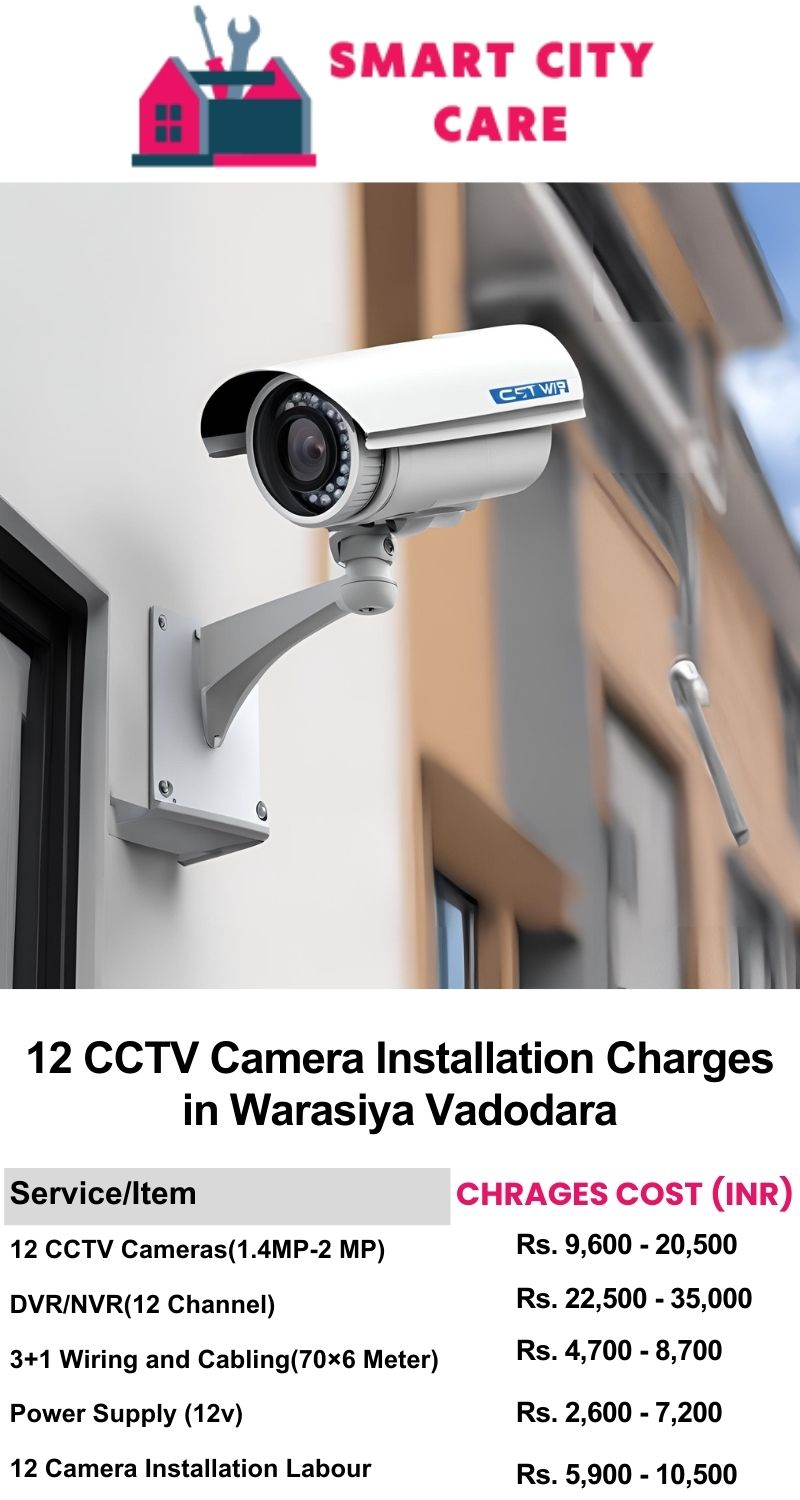 12 CCTV camera installation cost list in  Vadodara, Warasiya