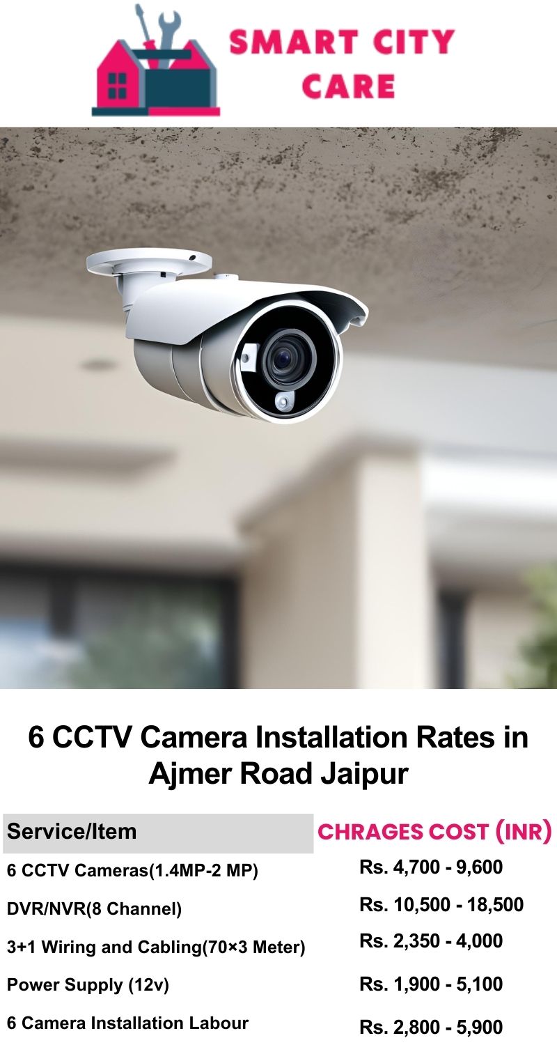 6 CCTV camera installation cost list in  Jaipur, Ajmer Road