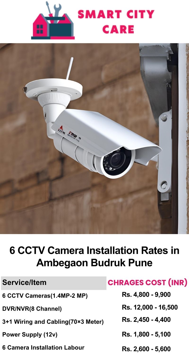 6 CCTV camera installation cost list in  Pune, Ambegaon Budruk