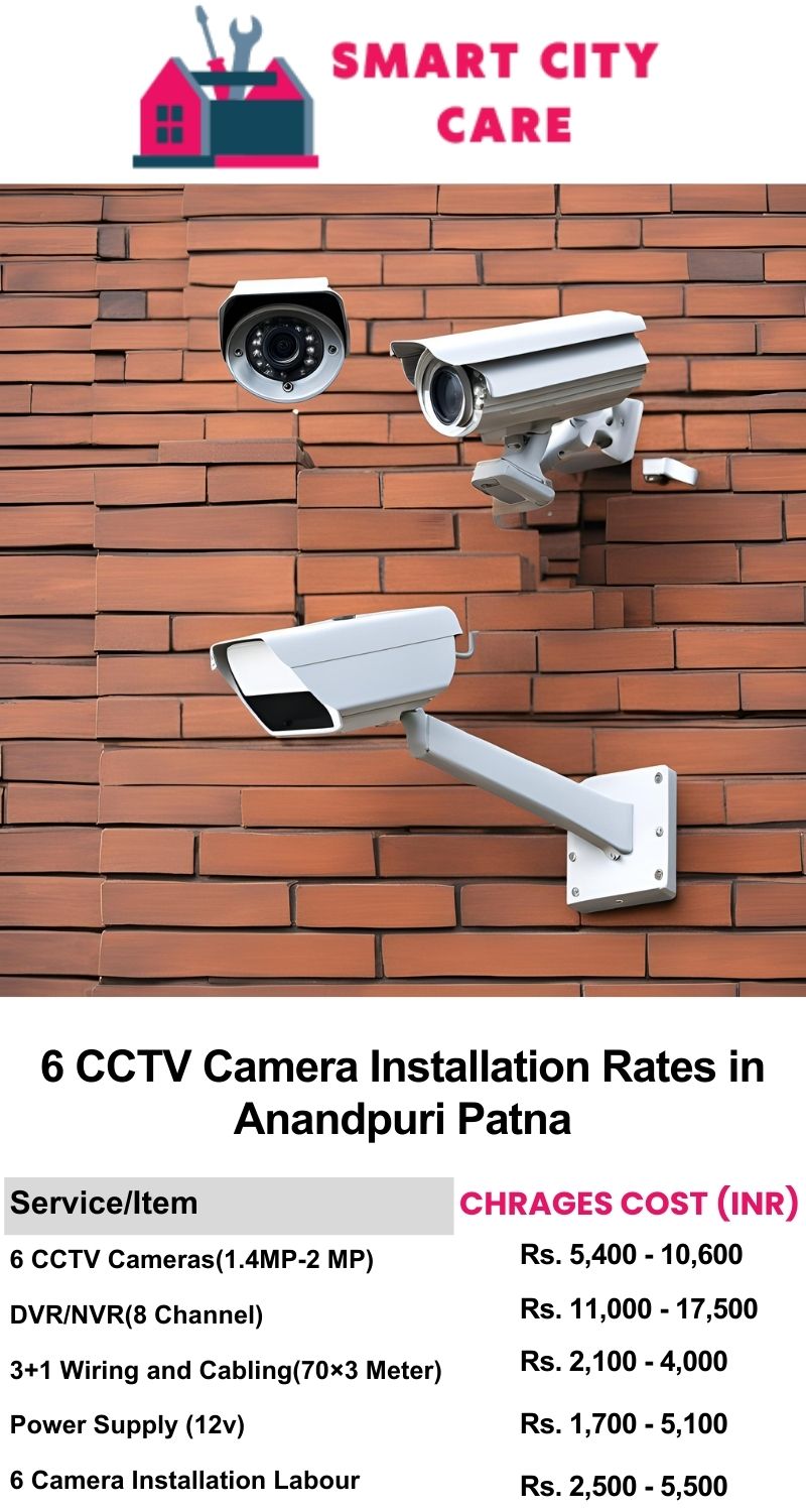 6 CCTV camera installation cost list in  Patna, Anandpuri