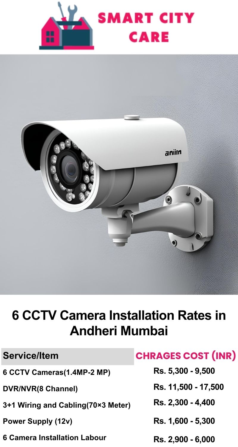 6 CCTV camera installation cost list in  Mumbai, Andheri