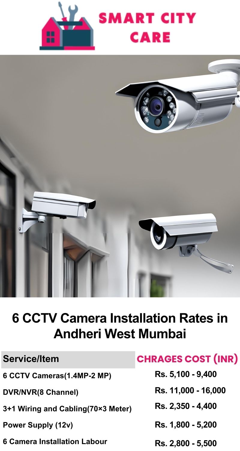 6 CCTV camera installation cost list in  Mumbai, Andheri West