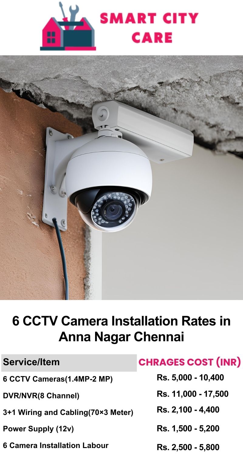 6 CCTV camera installation cost list in  Chennai, Anna Nagar