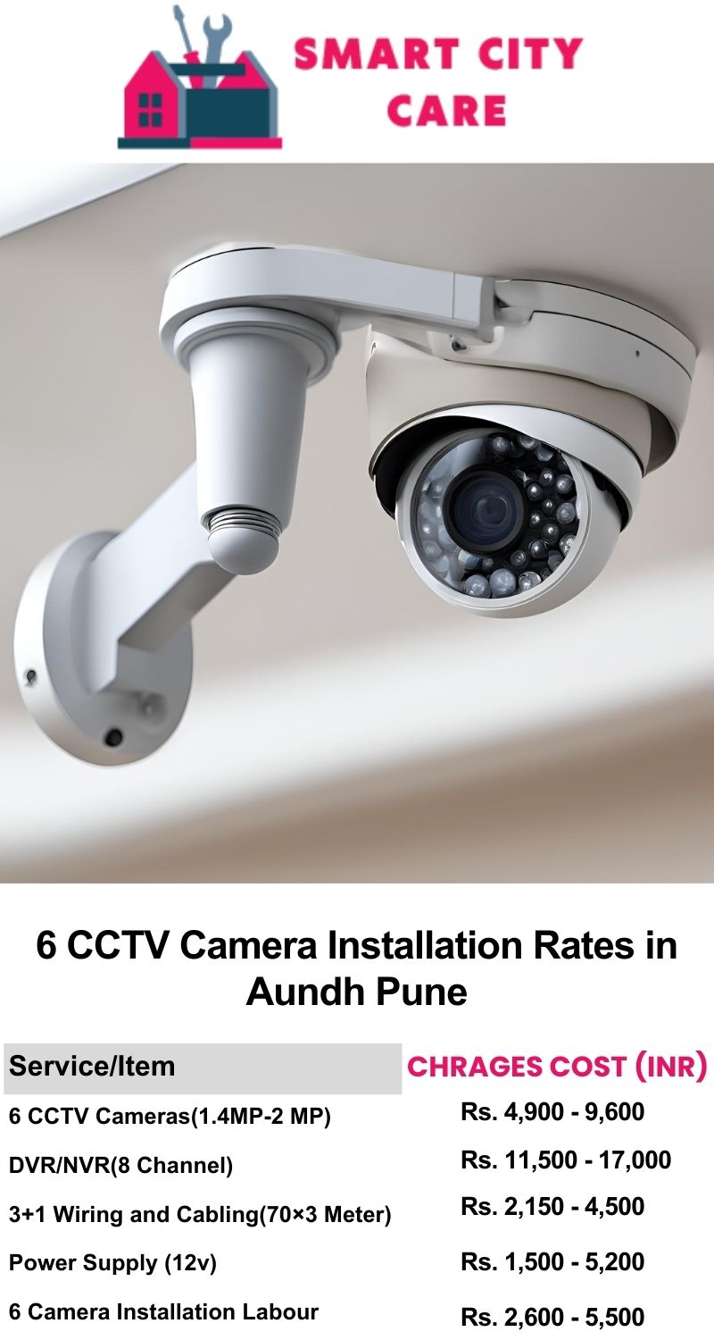 6 CCTV camera installation cost list in  Pune, Aundh