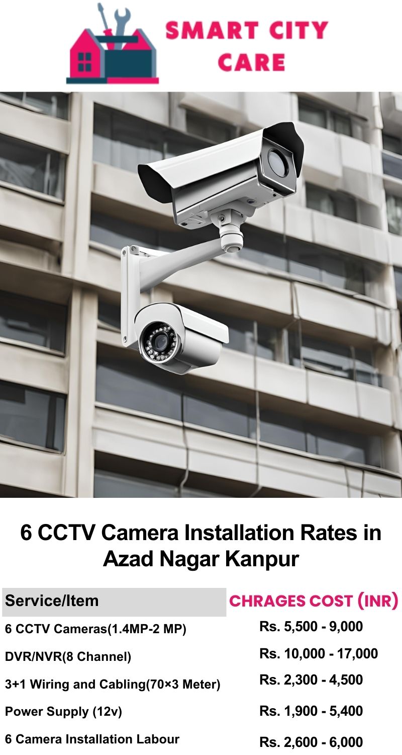 6 CCTV camera installation cost list in  Kanpur, Azad Nagar