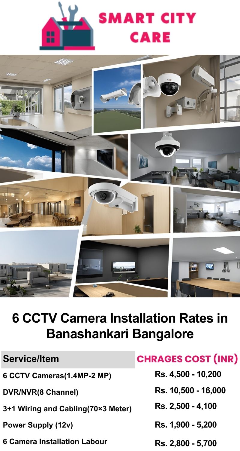 6 CCTV camera installation cost list in  Bangalore, Banashankari