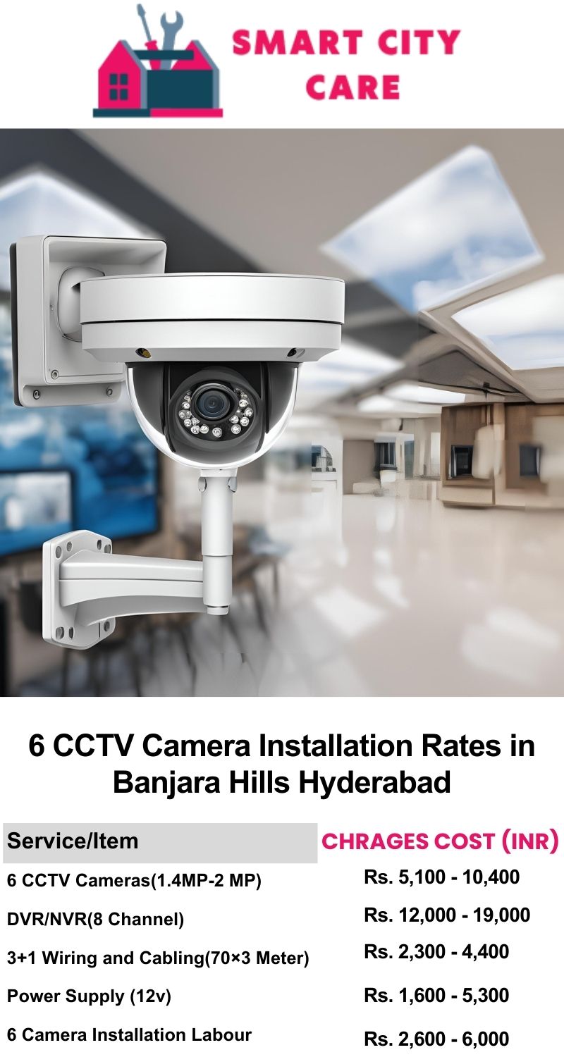 6 CCTV camera installation cost list in  Hyderabad, Banjara Hills