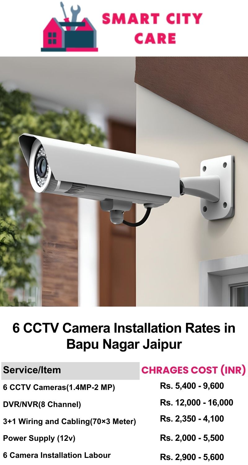 6 CCTV camera installation cost list in  Jaipur, Bapu Nagar