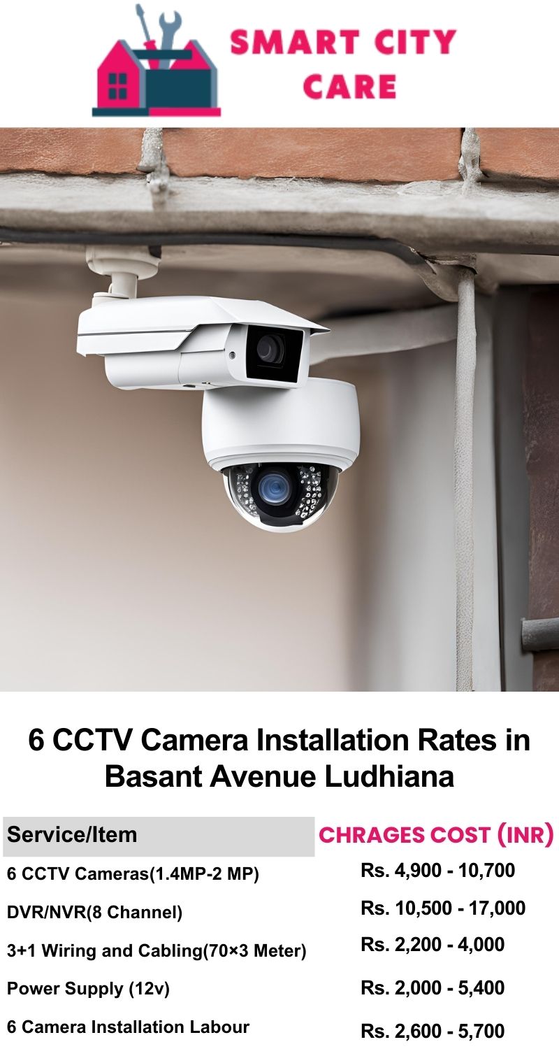 6 CCTV camera installation cost list in  Ludhiana, Basant Avenue