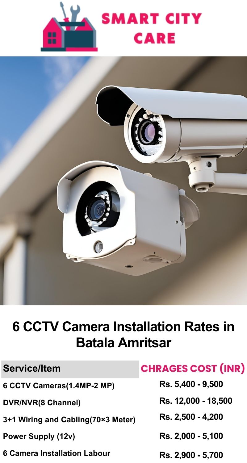 6 CCTV camera installation cost list in  Amritsar, Batala