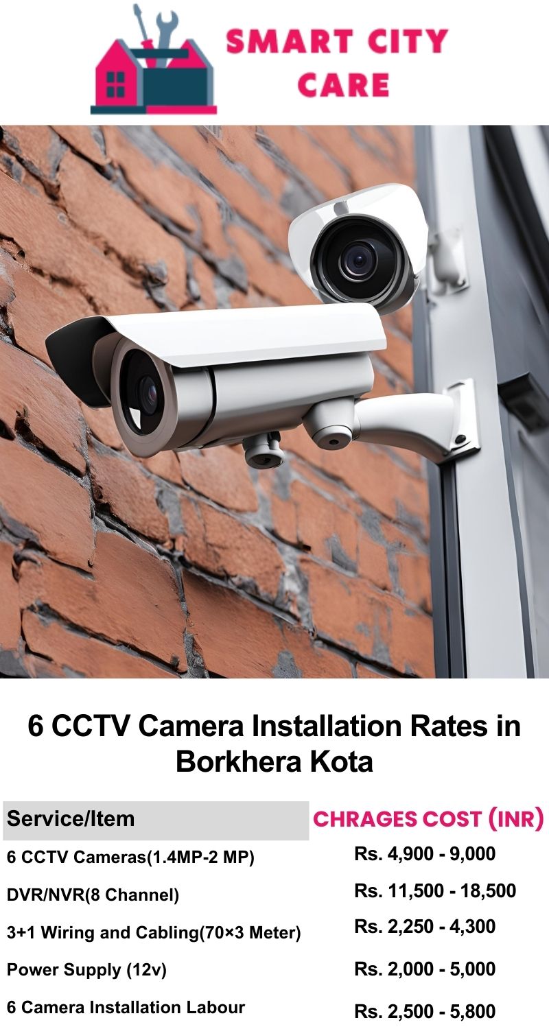 6 CCTV camera installation cost list in  Kota, Borkhera