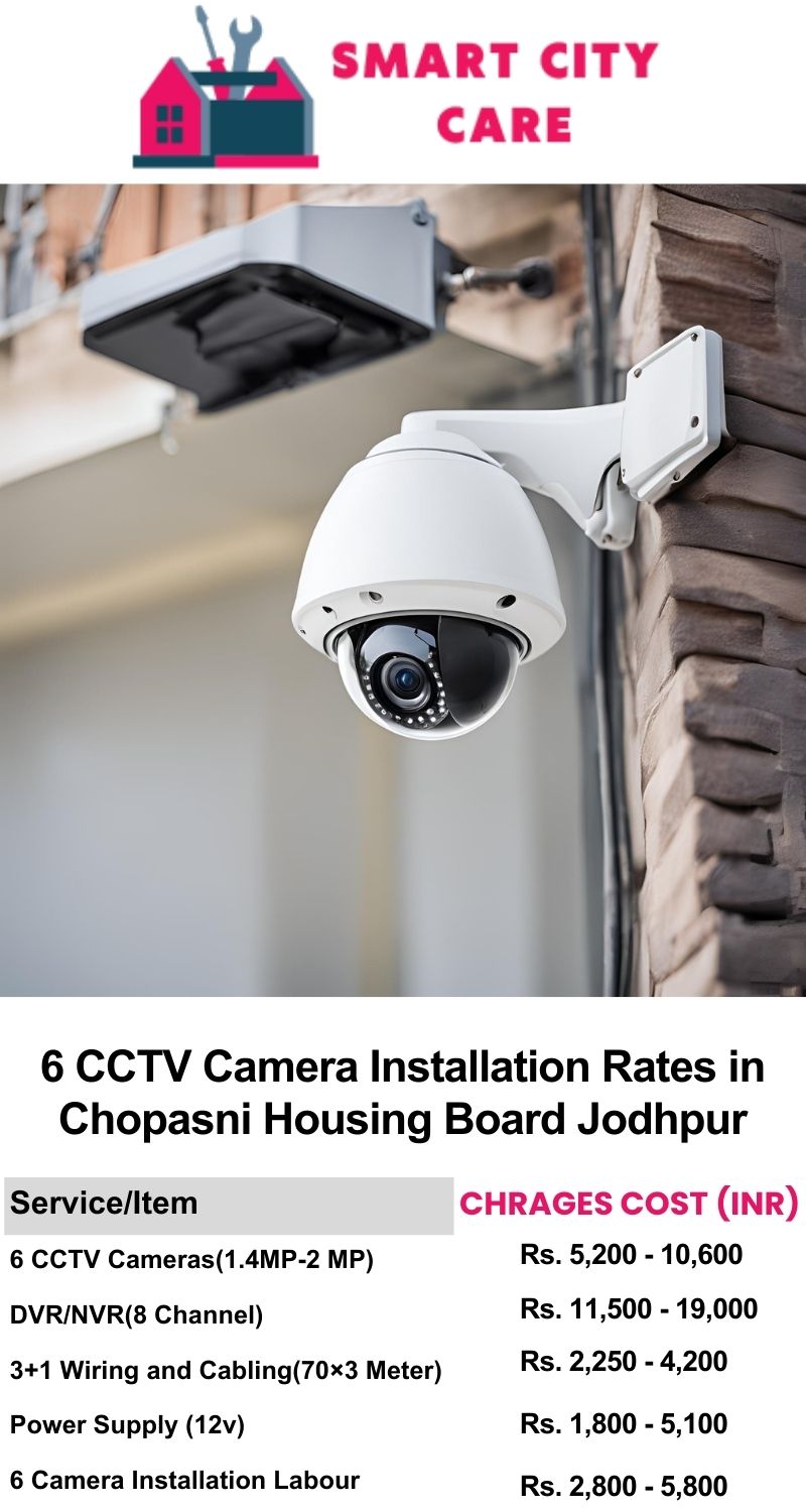 6 CCTV camera installation cost list in  Jodhpur, Chopasni Housing Board