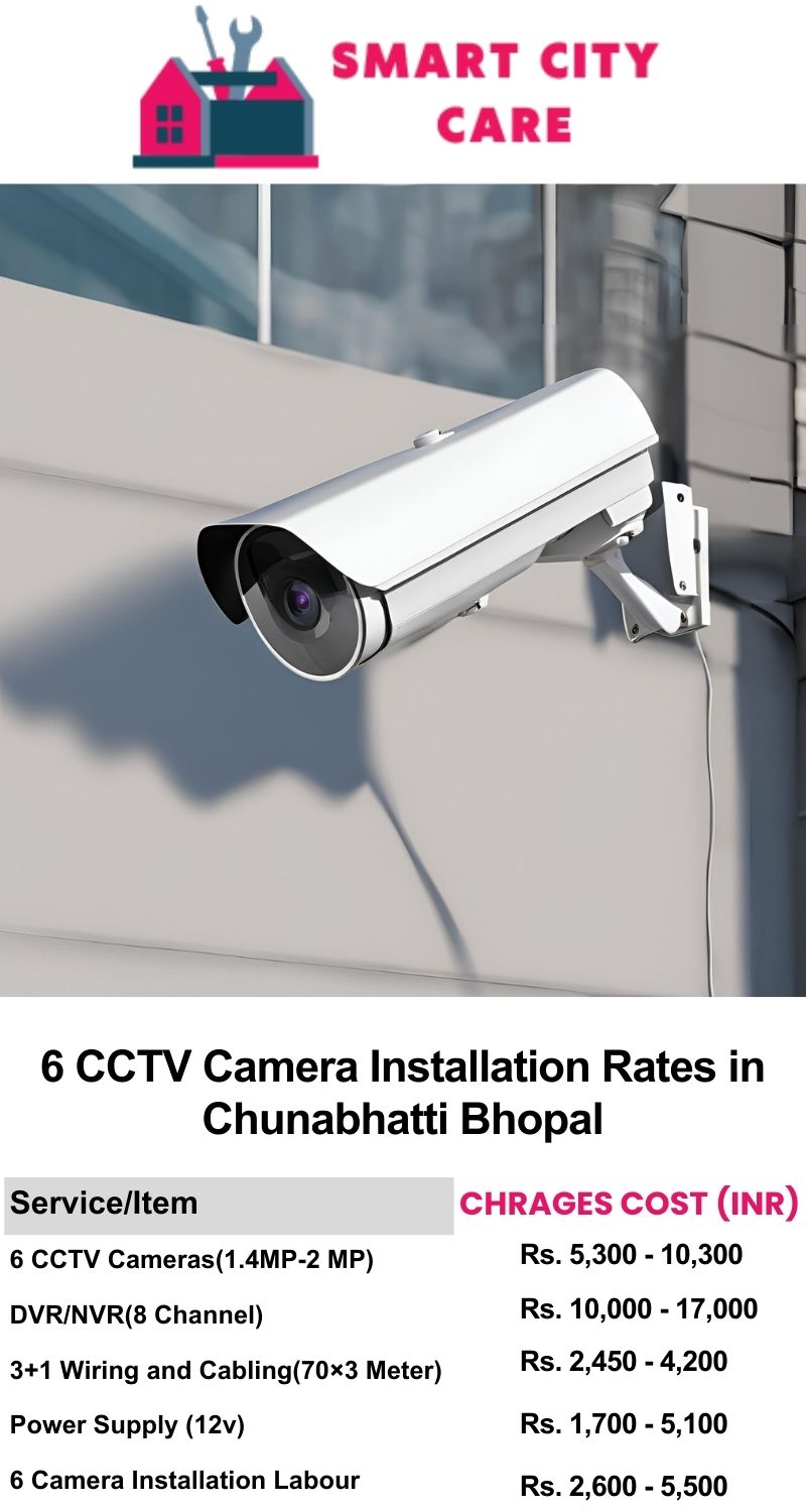 6 CCTV camera installation cost list in  Bhopal, Chunabhatti