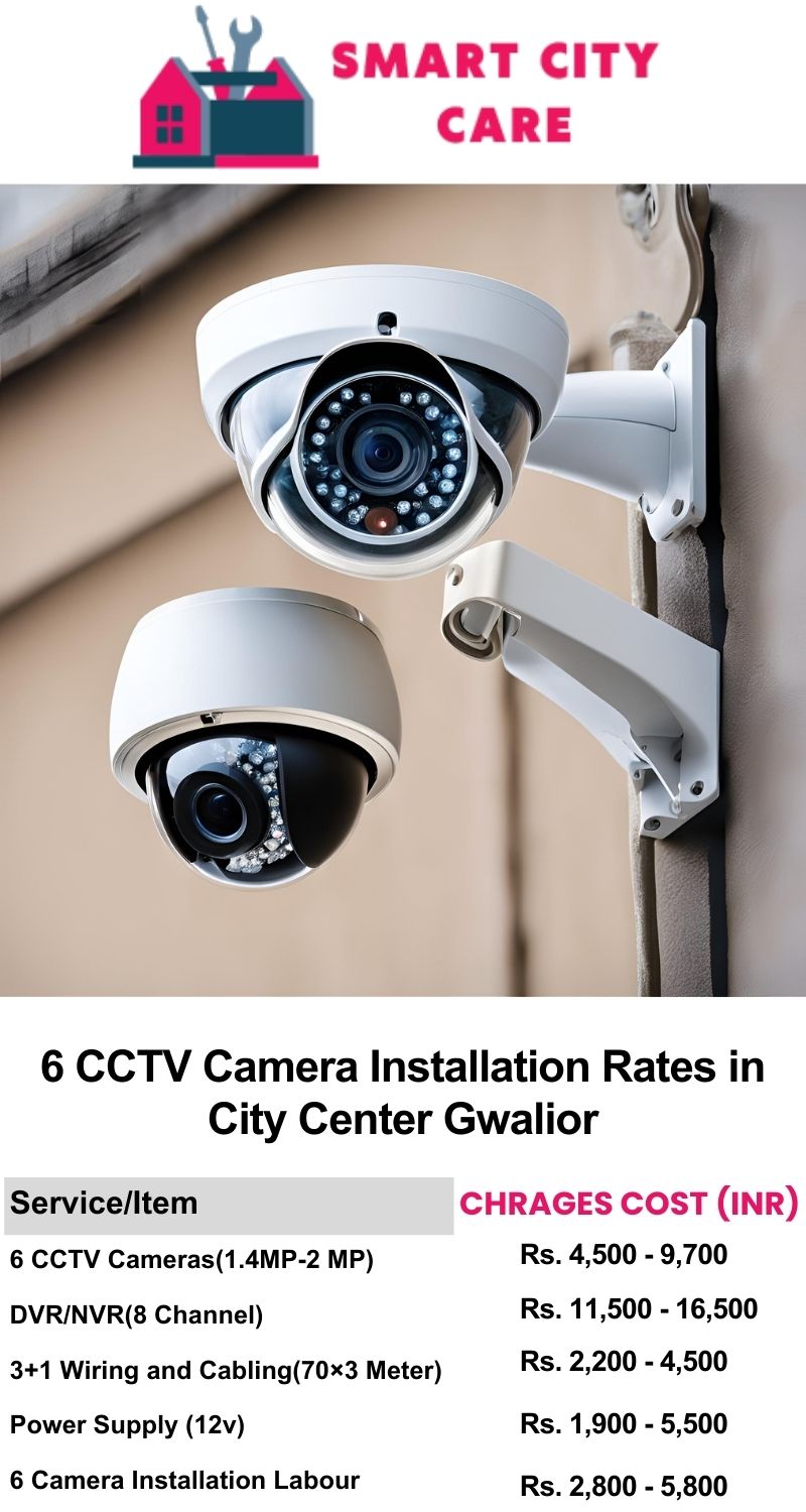 6 CCTV camera installation cost list in  Gwalior, City Center