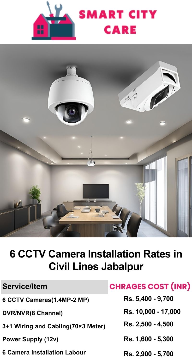 6 CCTV camera installation cost list in  Jabalpur, Civil Lines