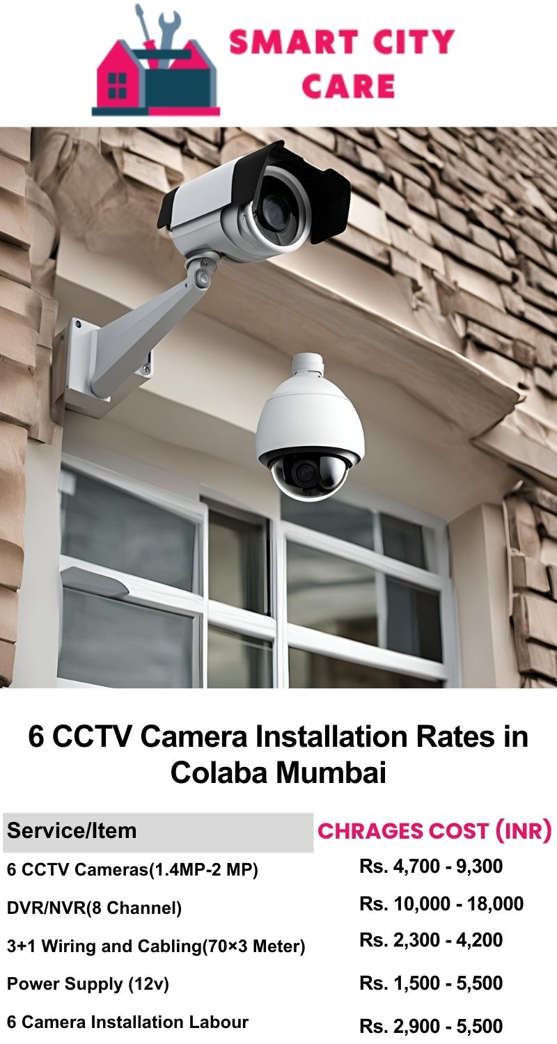 6 CCTV camera installation cost list in  Mumbai, Colaba