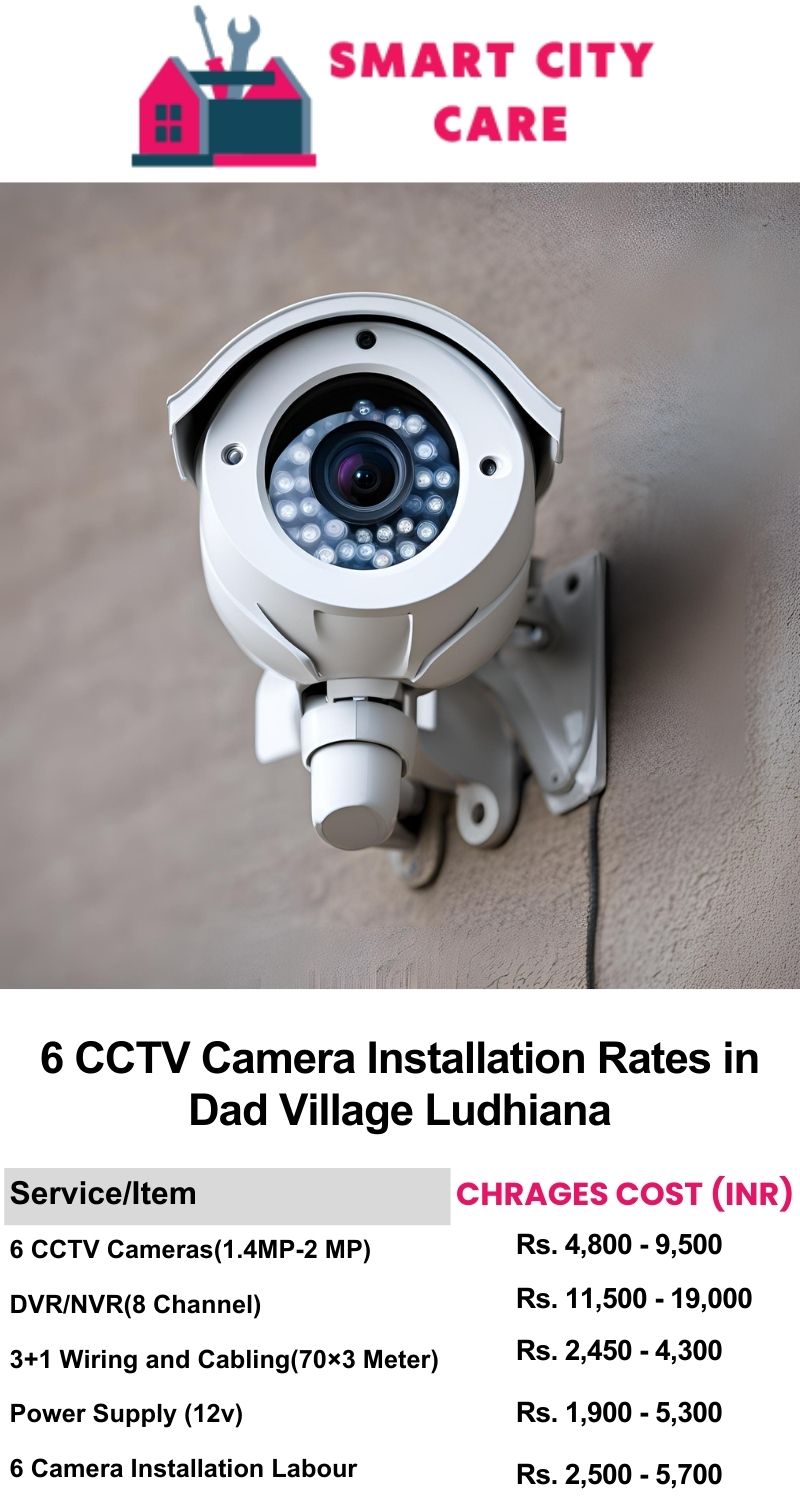 6 CCTV camera installation cost list in  Ludhiana, Dad Village