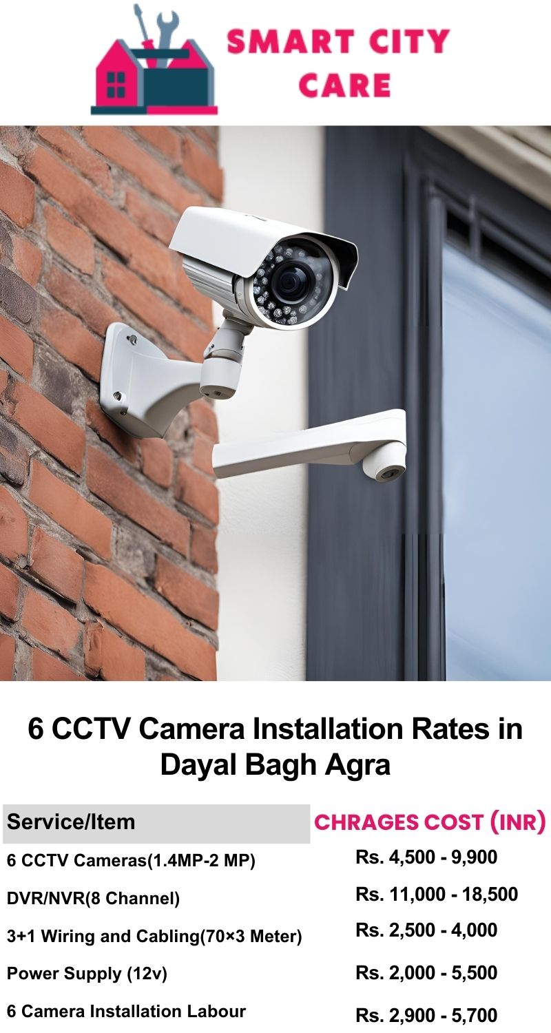 6 CCTV camera installation cost list in  Agra, Dayal Bagh