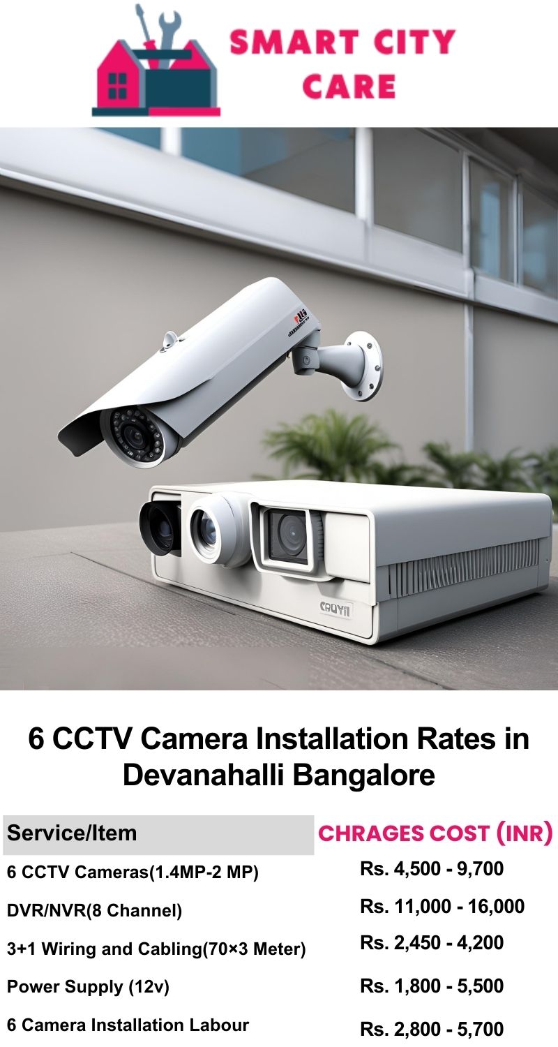 6 CCTV camera installation cost list in  Bangalore, Devanahalli