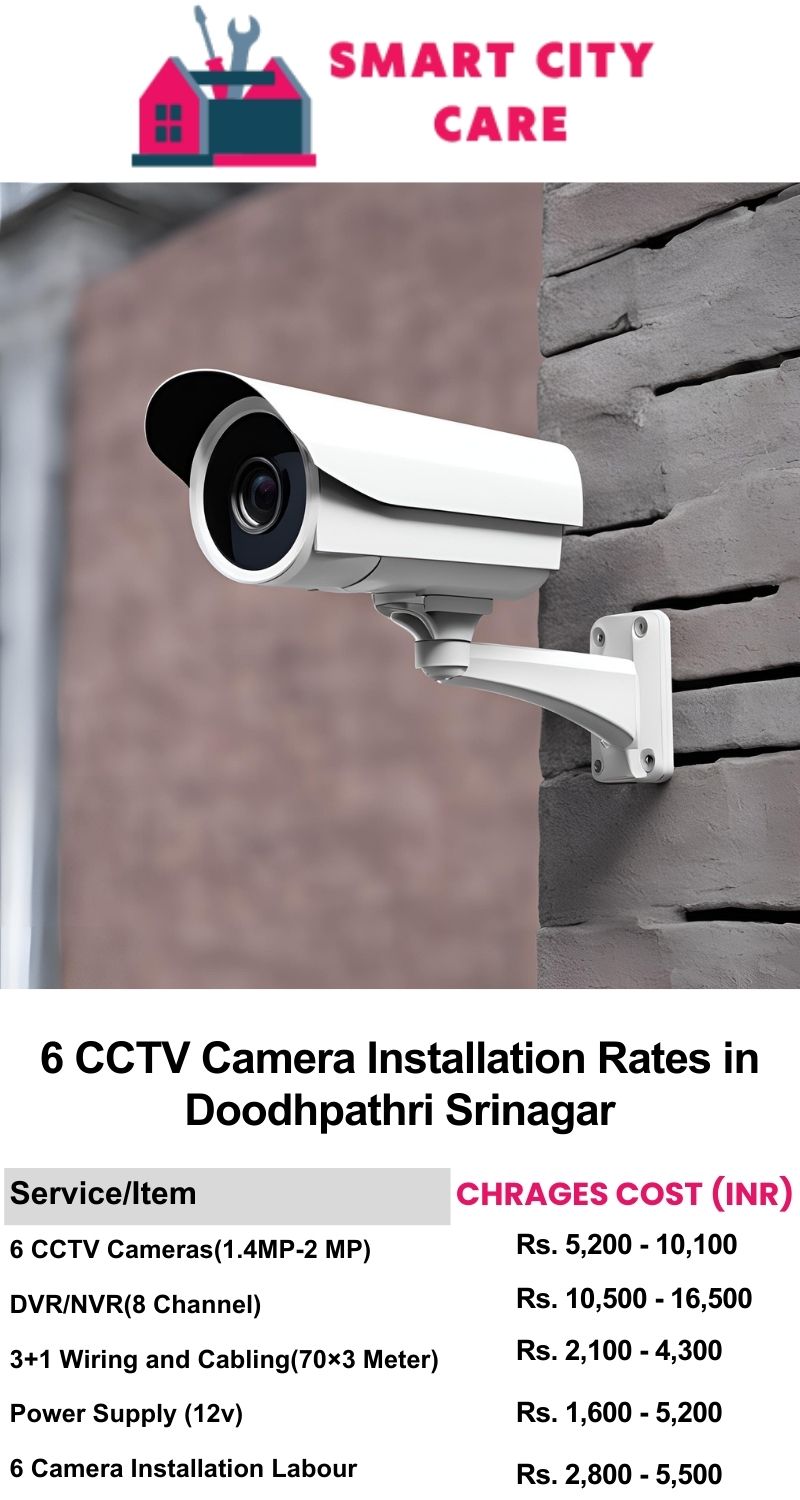 6 CCTV camera installation cost list in  Srinagar, Doodhpathri