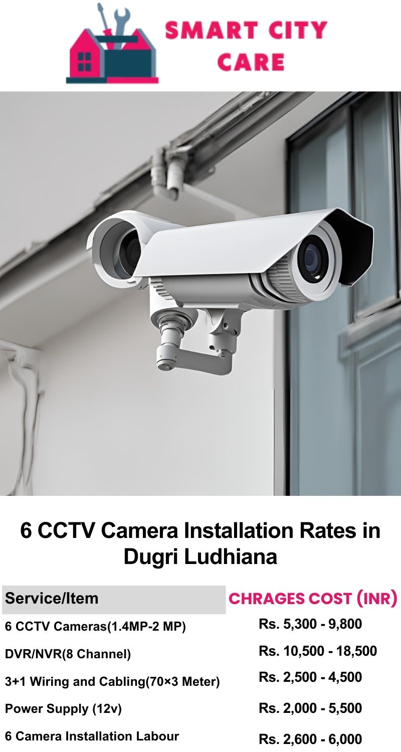 6 CCTV camera installation cost list in  Ludhiana, Dugri