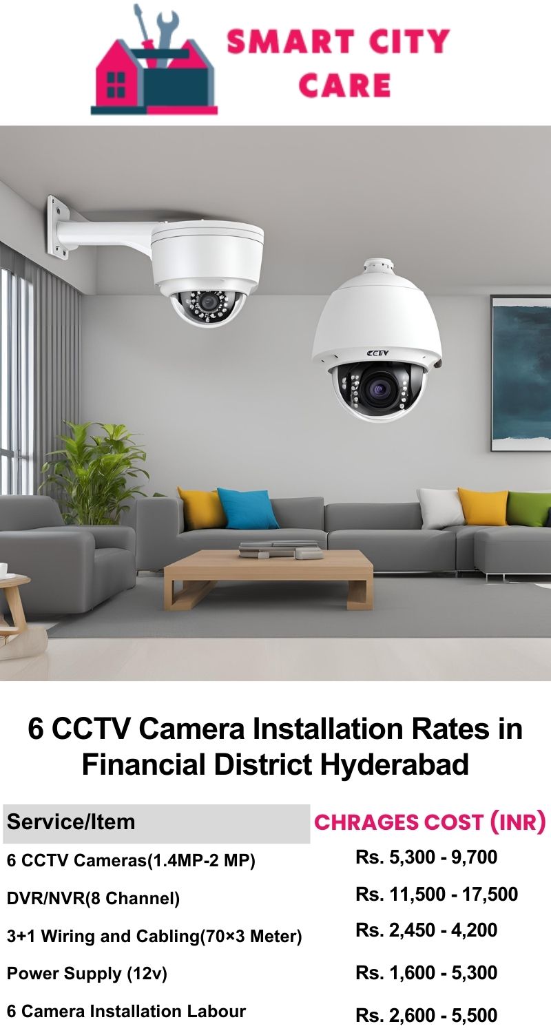 6 CCTV camera installation cost list in  Hyderabad, Financial District